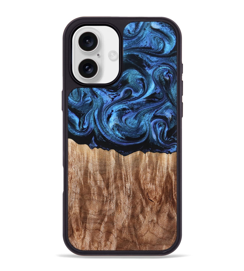 iPhone 16 Plus Wood Phone Case - Guy (Blue, 833574)