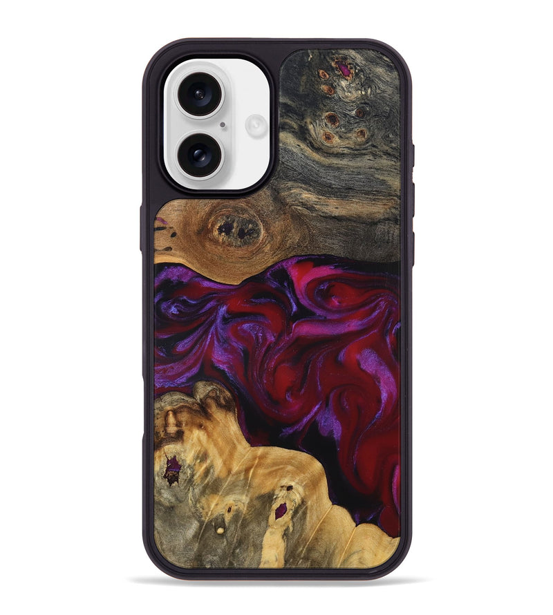 iPhone 16 Plus Wood Phone Case - Clora (Red, 833606)
