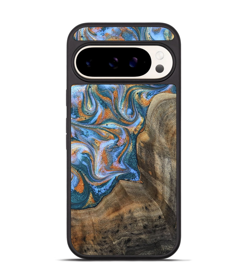 Pixel 9 Wood Phone Case - Sheldon (Teal & Gold, 834060)