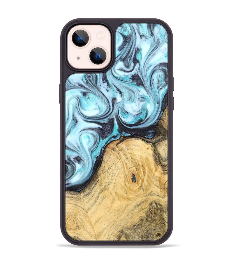 iPhone 14 Plus Wood Phone Case - Gail (Blue, 834077)