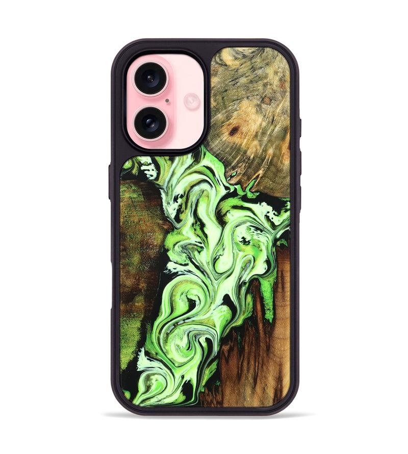 iPhone 16 Wood Phone Case - Harry (Green, 834236)