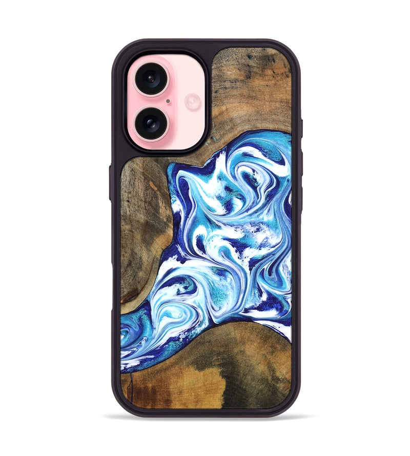 iPhone 16 Wood Phone Case - Promise (Blue, 834247)