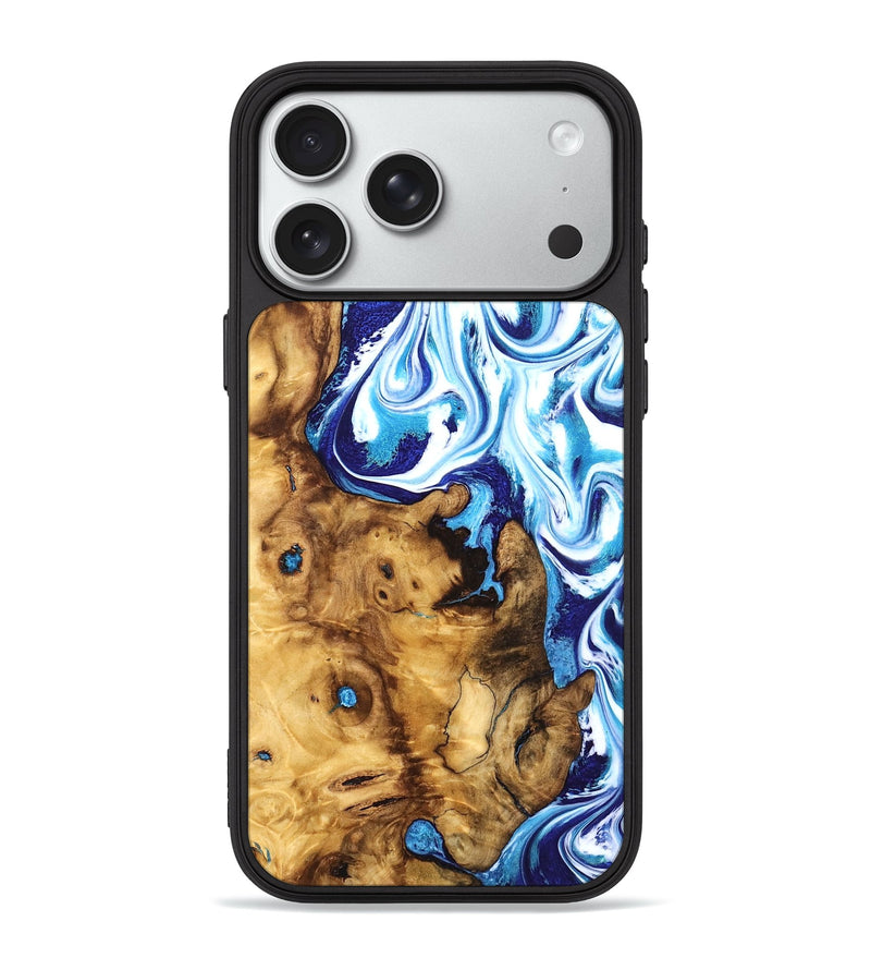 iPhone 18 Pro Max Wood Phone Case - Elowyn (Blue, 834366)