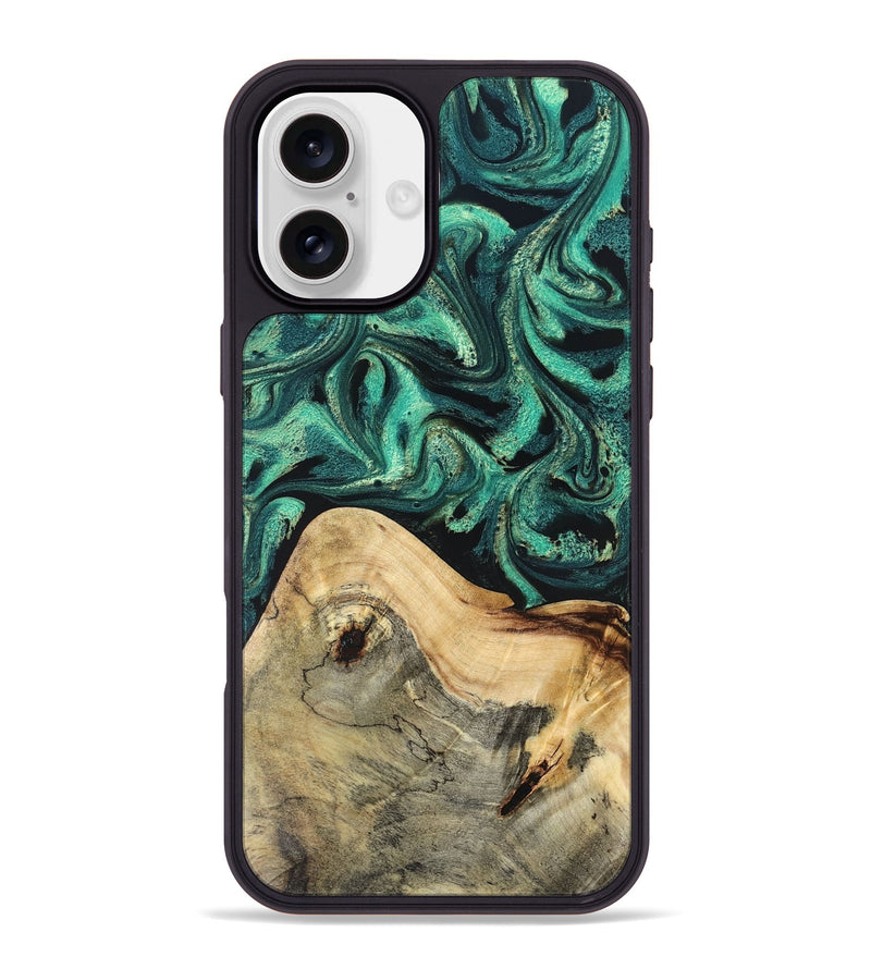 iPhone 16 Plus Wood Phone Case - Breanne (Green, 834464)