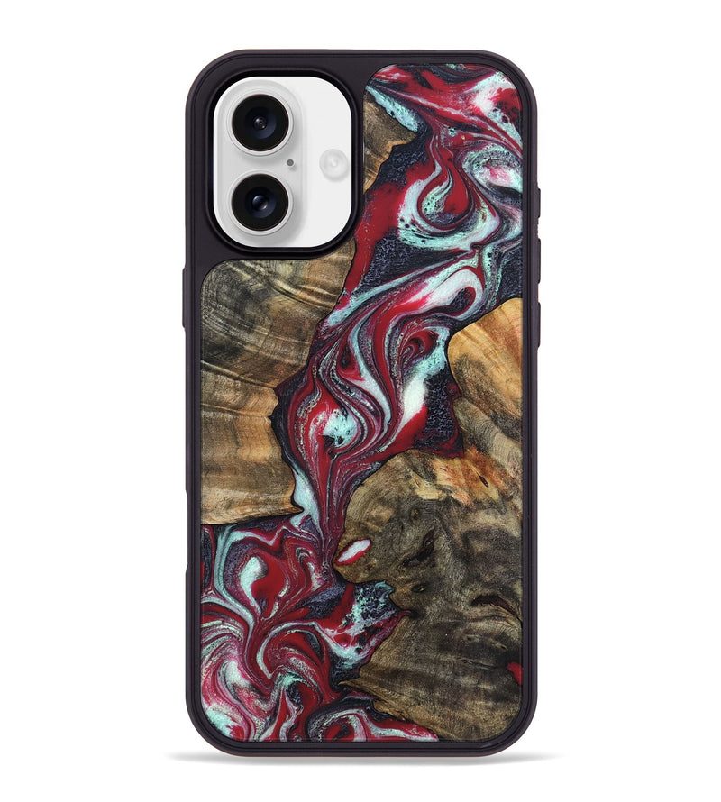iPhone 16 Plus Wood Phone Case - Jamari (Red, 834719)