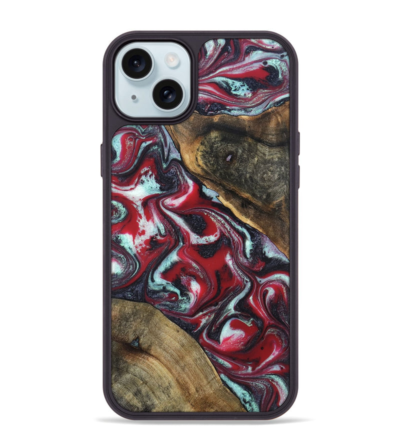 iPhone 15 Plus Wood Phone Case - David (Red, 834720)