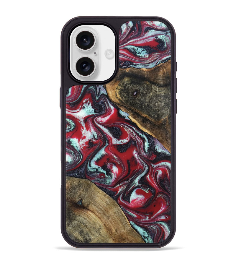 iPhone 16 Plus Wood Phone Case - David (Red, 834720)