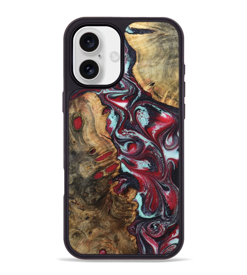 iPhone 16 Plus Wood Phone Case - Nyah (Red, 834721)