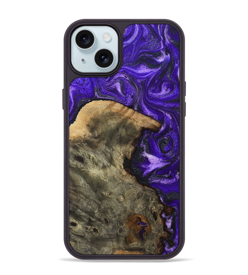 iPhone 15 Plus Wood Phone Case - Sarina (Purple, 834732)