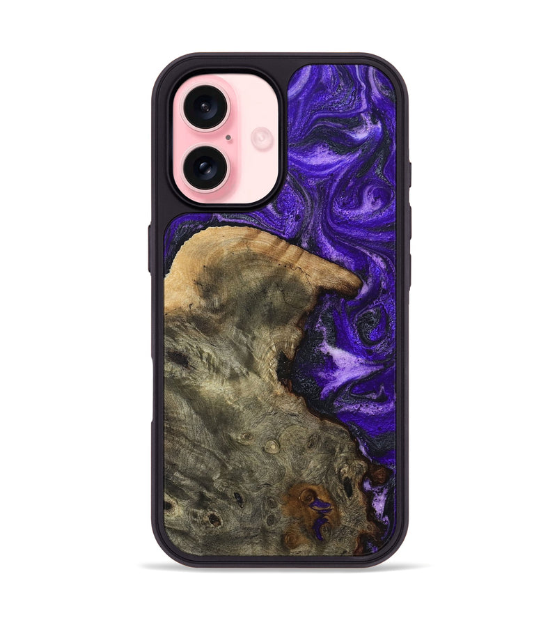 iPhone 16 Wood Phone Case - Sarina (Purple, 834732)