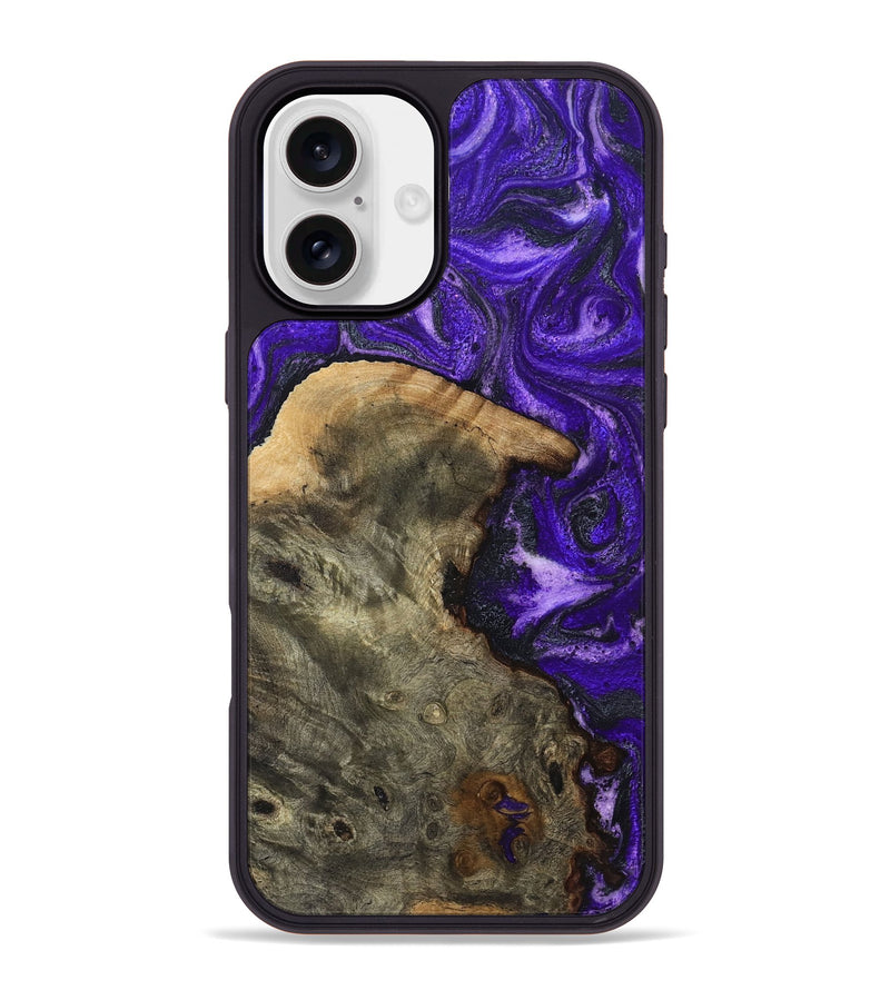 iPhone 16 Plus Wood Phone Case - Sarina (Purple, 834732)