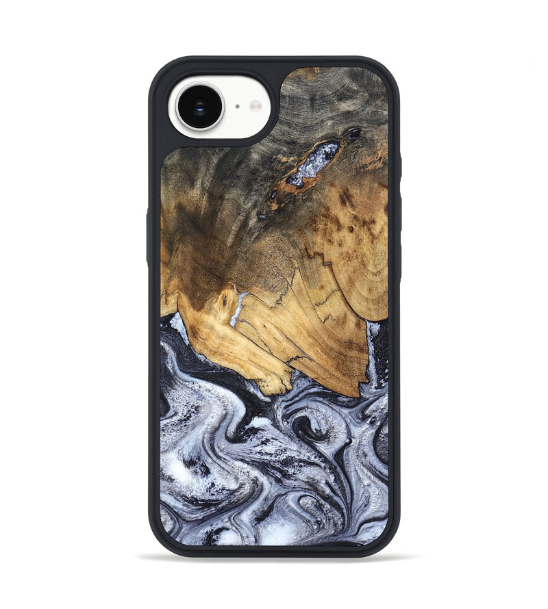 iPhone 16e Wood Phone Case - Garnett (Black & White, 834740)