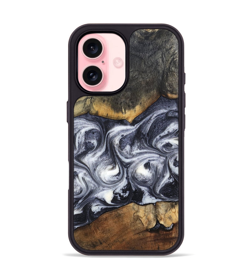 iPhone 16 Wood Phone Case - Jax (Black & White, 834741)