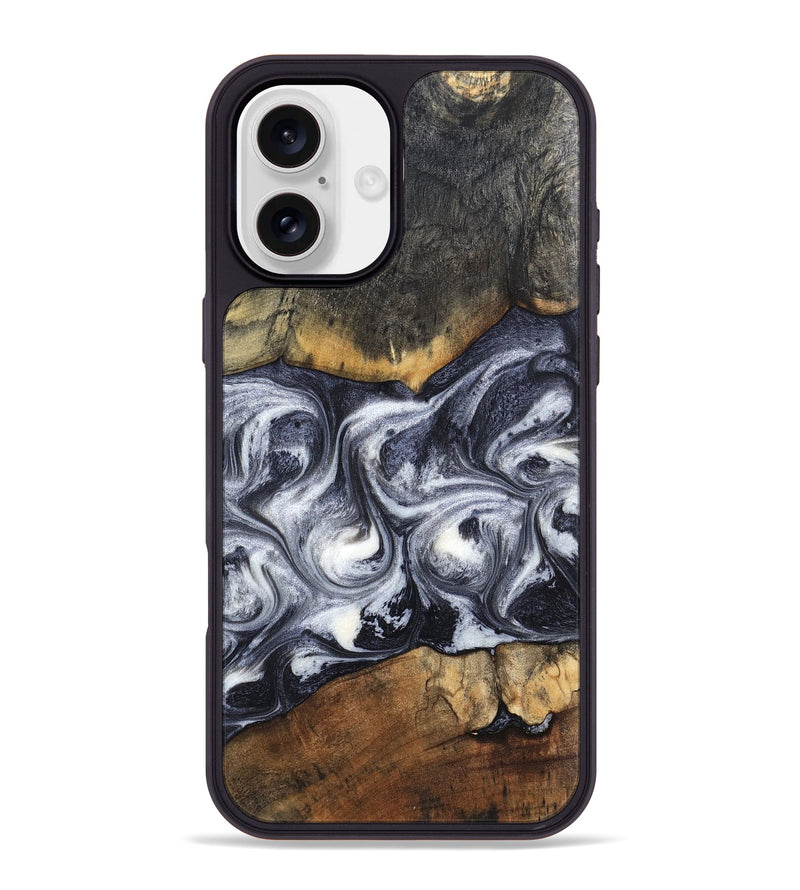 iPhone 16 Plus Wood Phone Case - Jax (Black & White, 834741)