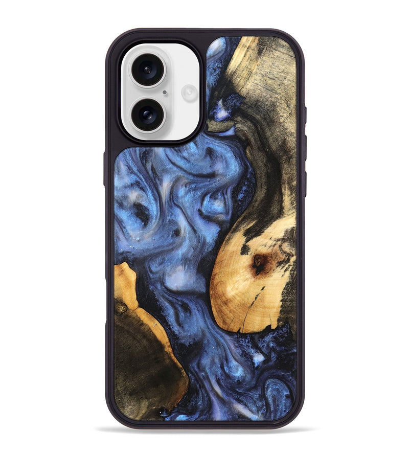 iPhone 16 Plus Wood Phone Case - Juana (Blue, 834745)