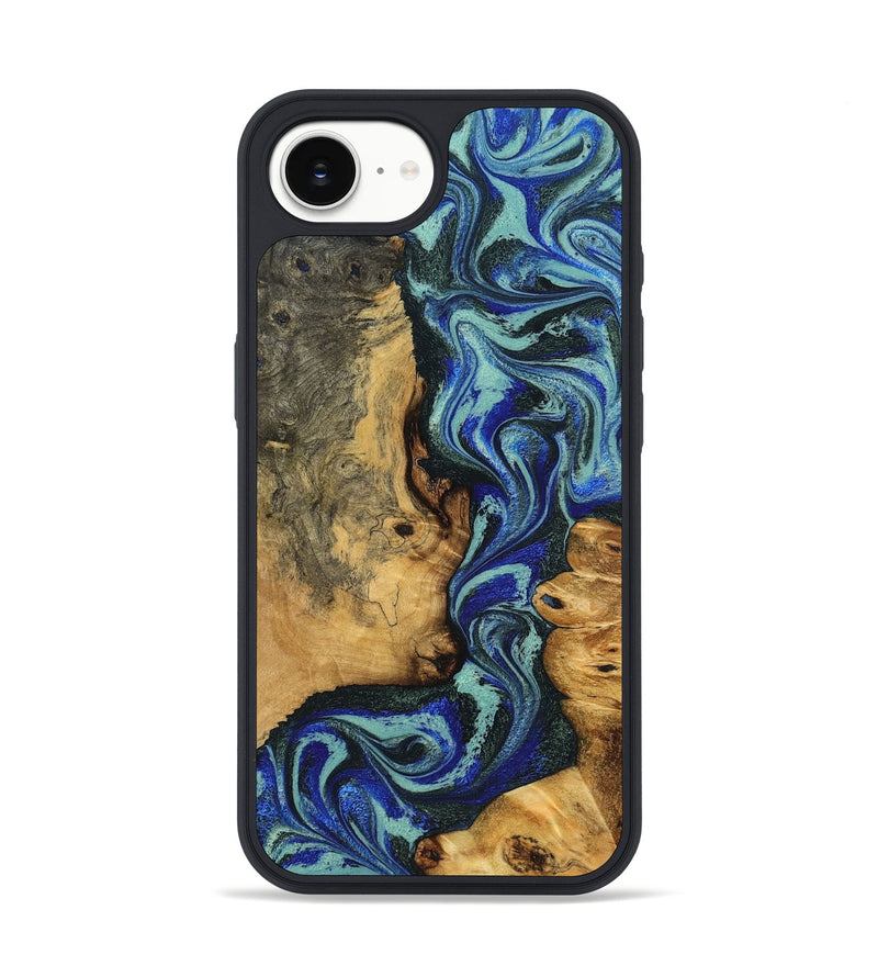 iPhone 16e Wood Phone Case - Aya (Blue, 834748)