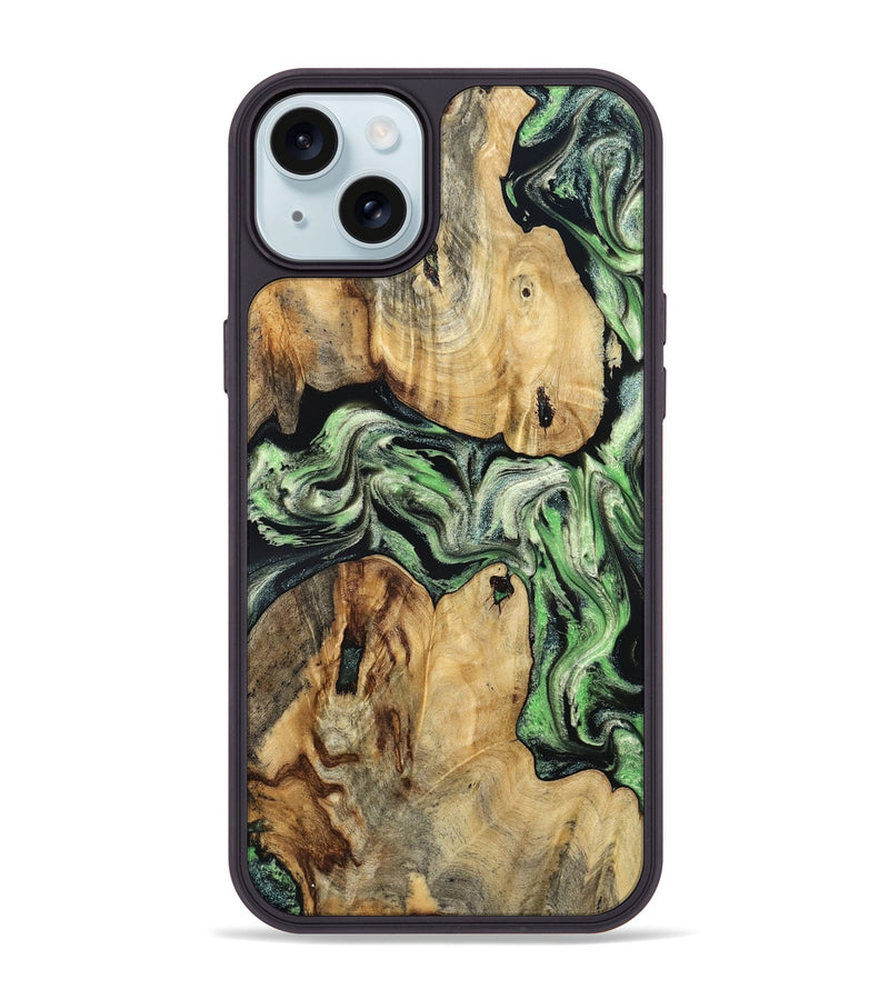 iPhone 15 Plus Wood Phone Case - Vihaan (Green, 834751)