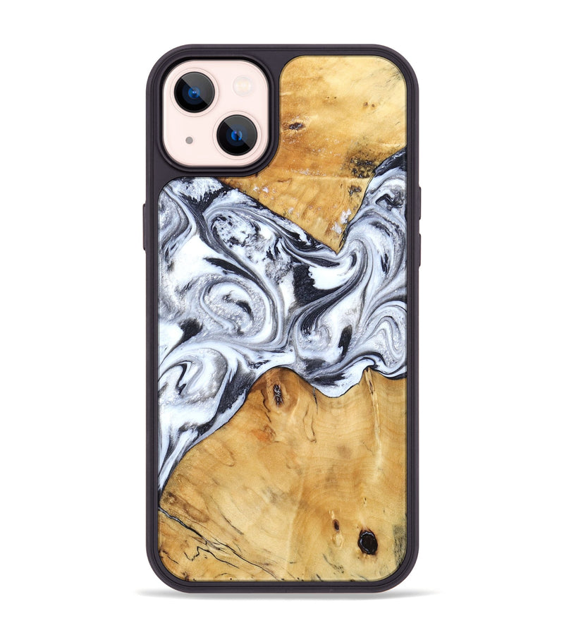 iPhone 14 Plus Wood Phone Case - Yasmine (Black & White, 834764)