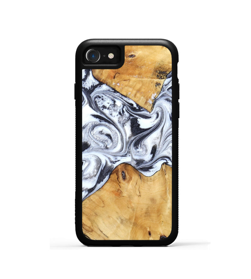 iPhone SE Wood Phone Case - Yasmine (Black & White, 834764)