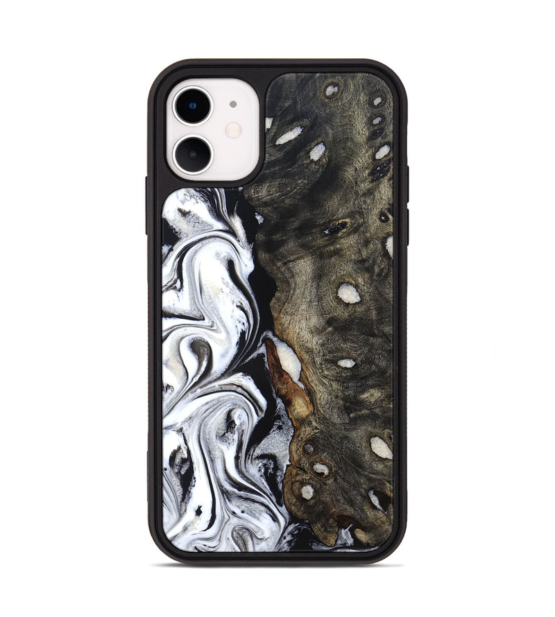 iPhone 11 Wood Phone Case - Melba (Black & White, 834945)